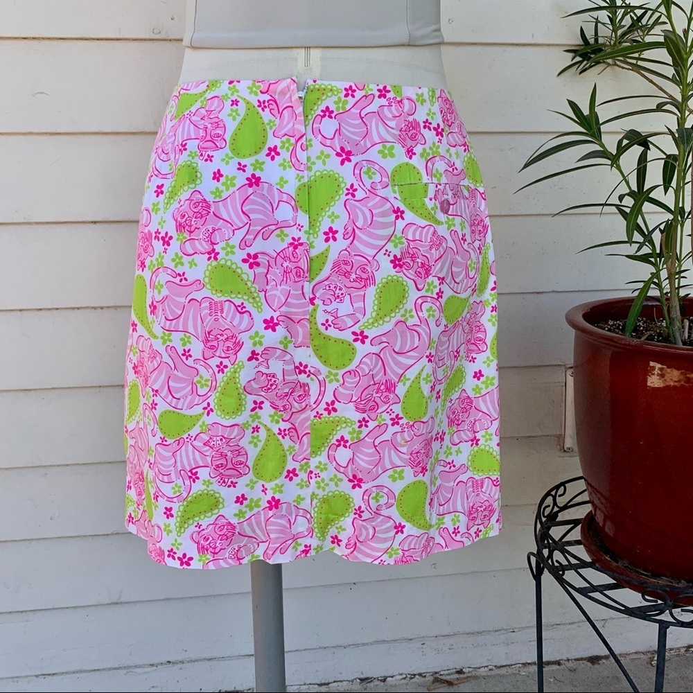 VTG 90 2000 y2K Pastel Lily Pulitzer Cat Martini Tiger Skirt Preppy Floral 6 Pok - Picture 4 of 8